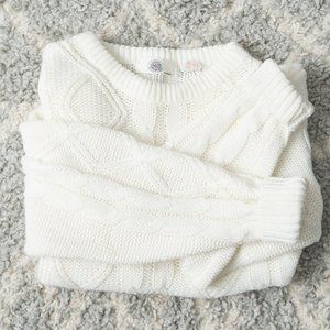 White Cable Knit Sweater